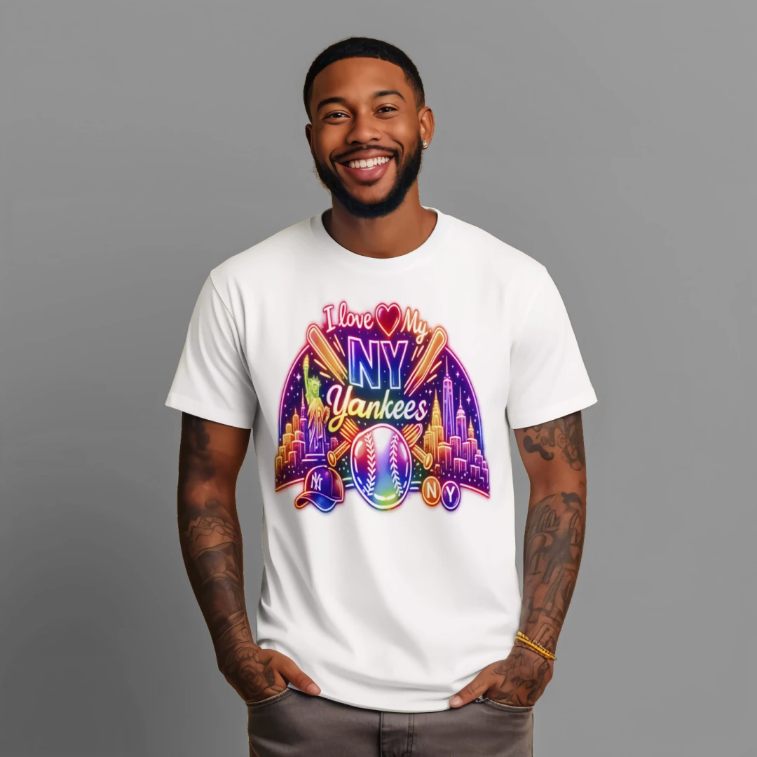 I Love My NY Yankees neon t-shirt Fan Apparel