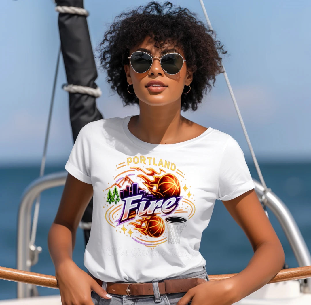T-shirt de fan des Portland Fire | T-shirt néon Basket Skyline