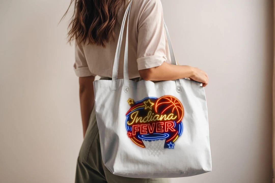 Indiana Fever Basketball Tote Bag – Neon Hoop Sports Fan Gift, WNBA Team Pride Carryall